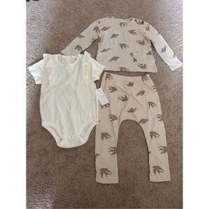 Jessica Simpson organic cotton 3pc outfit size 24 mos